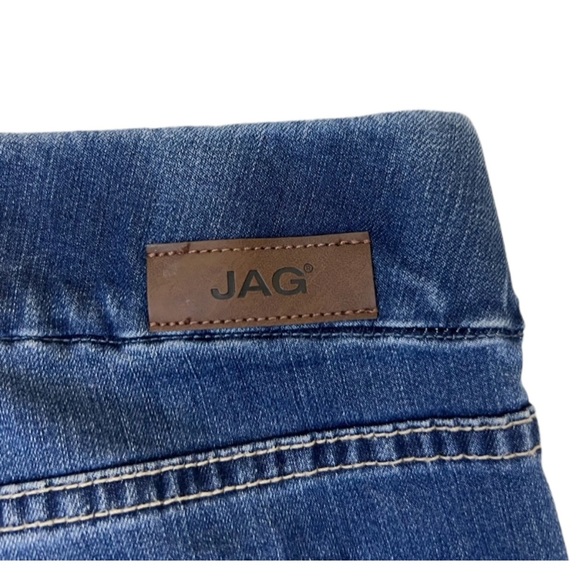 Jag Pull On High Rise Slim Ankle Length Jeans 16 Pearl Details Raw Hem Stretchy - Picture 8 of 9